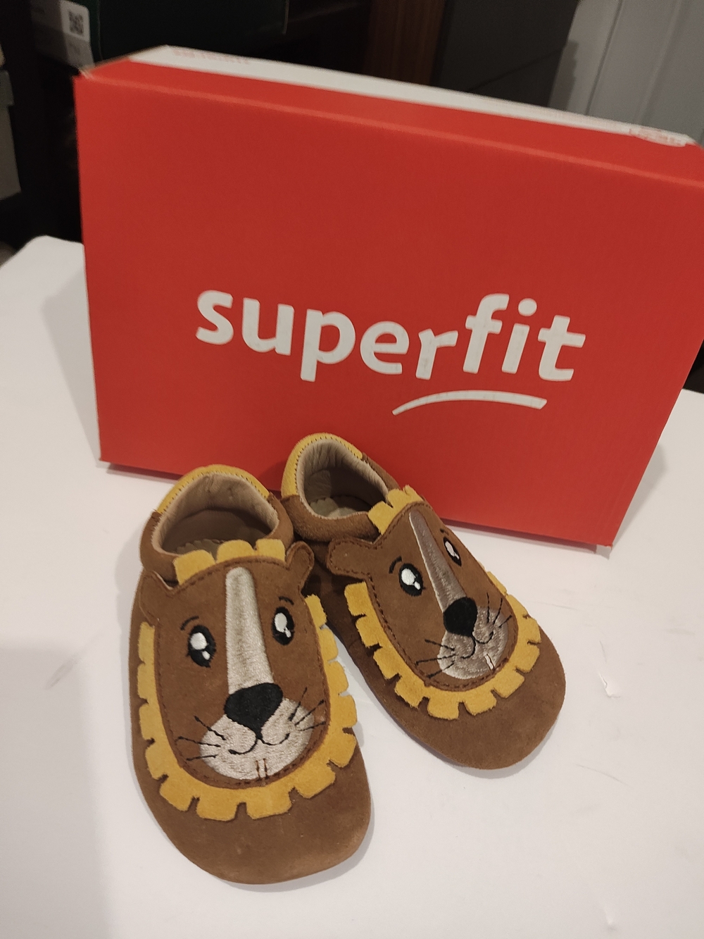 Superfit Brown and Yellow Lion Baby Walker Shoes